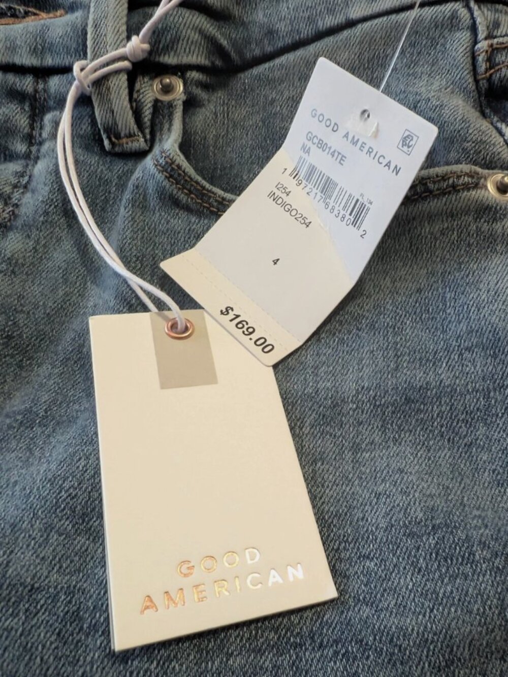 NWT Good American Good Classic Slim Bootcut Jeans Size 4 High Rise 33.5” Inseam - Picture 4 of 5